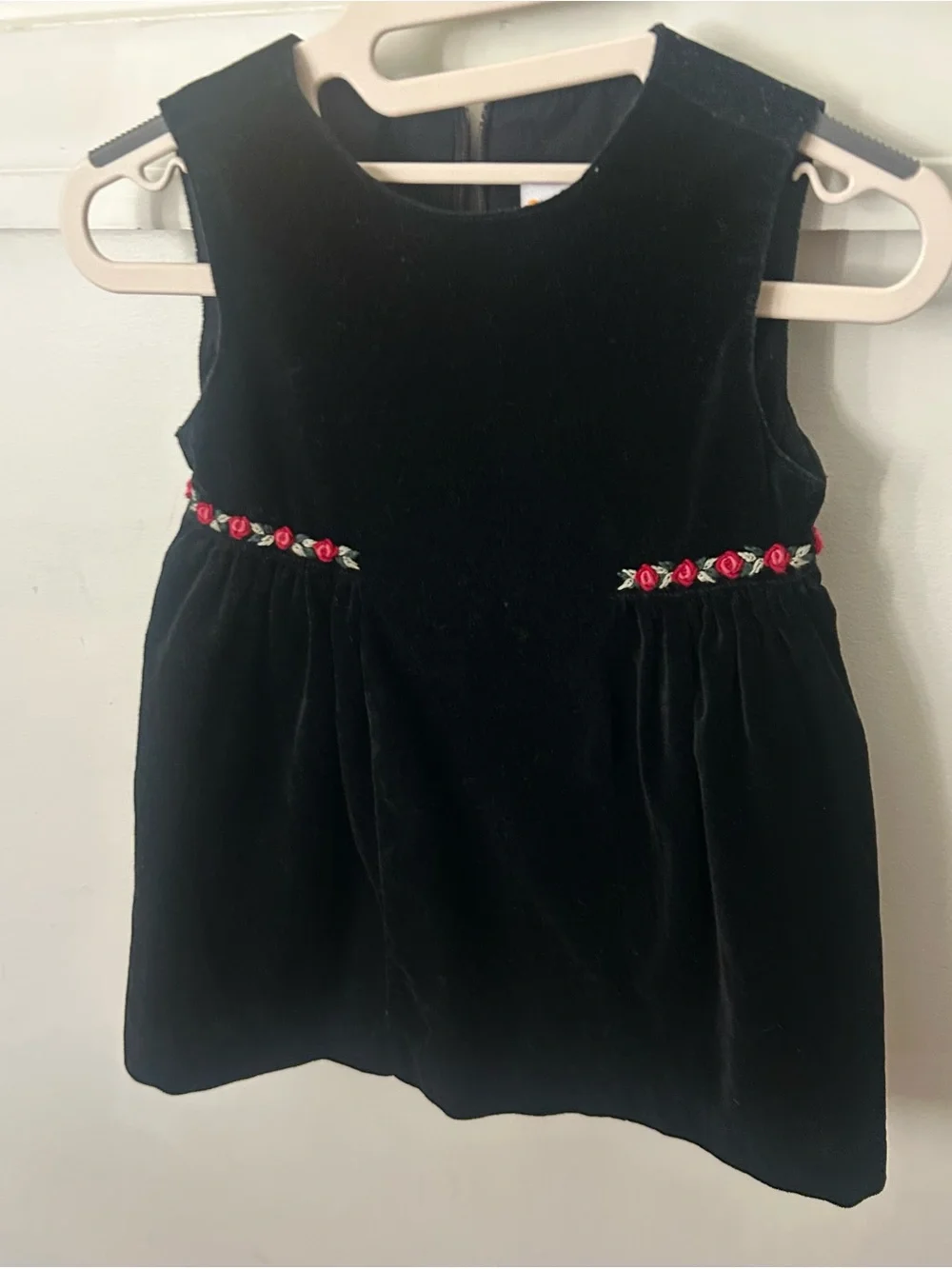 Gymboree Black Velvet Girls' Formal Dress with Red Rose Trim